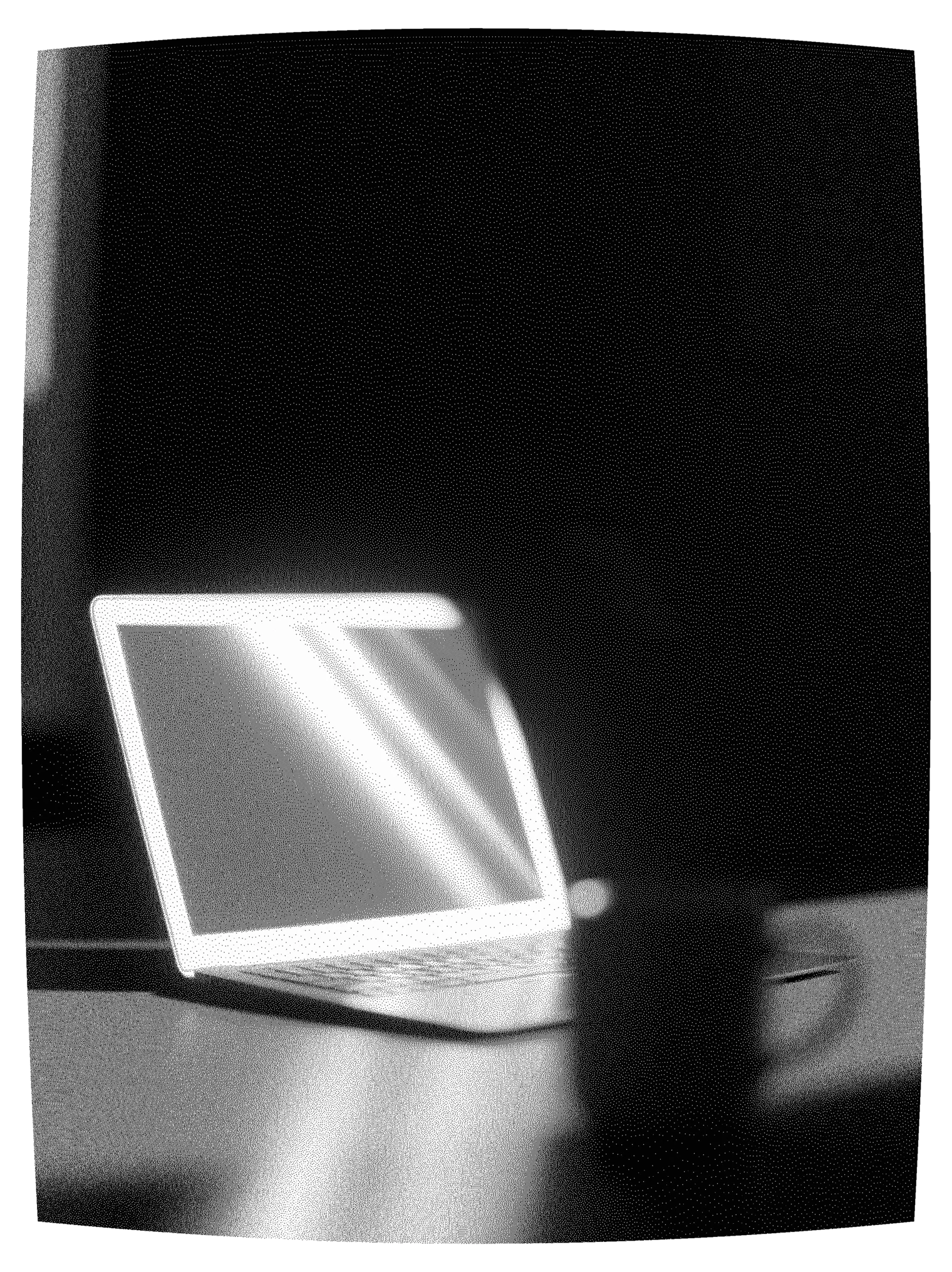 A monochrome ASCII computer representing a custom AI system in use
